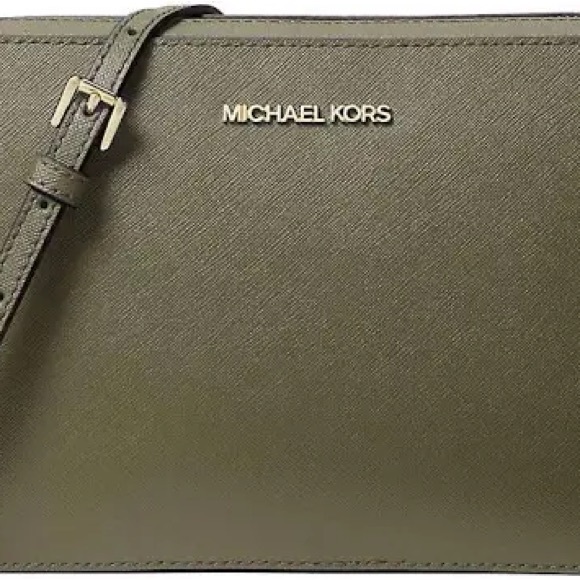 NWT Michael Kors Large Jet Set Olive Crossbody Bag - Picture 10 of 10